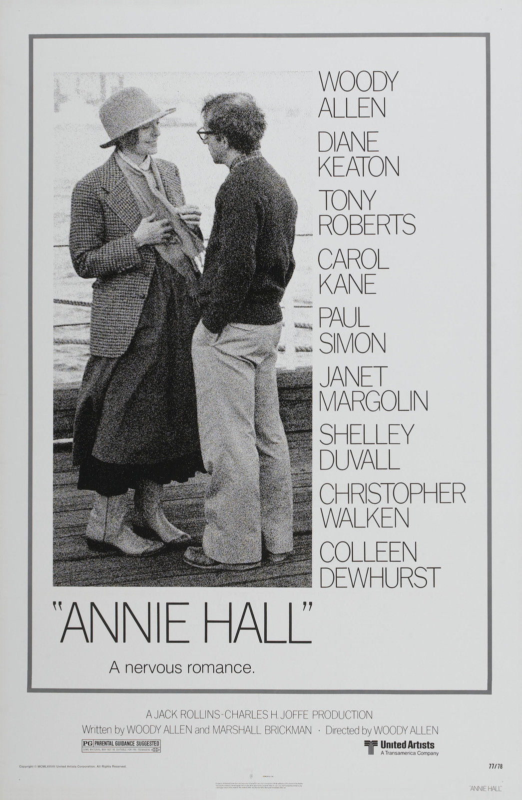 ANNIE HALL 1977 Woody Allen RARE Film Retro Movie Vintage Wall Poster