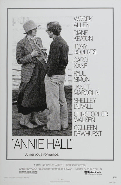 ANNIE HALL 1977 Woody Allen RARE Film Retro Movie Vintage Wall Poster