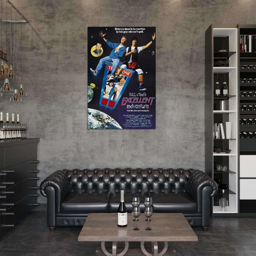 Bill & Ted's Excellent Adventure Cult Classic Film Retro Movie Vintage Wall Poster