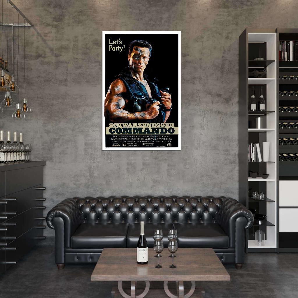 COMMANDO 1985 Terminator Predator Film Retro Movie Vintage Wall Poster