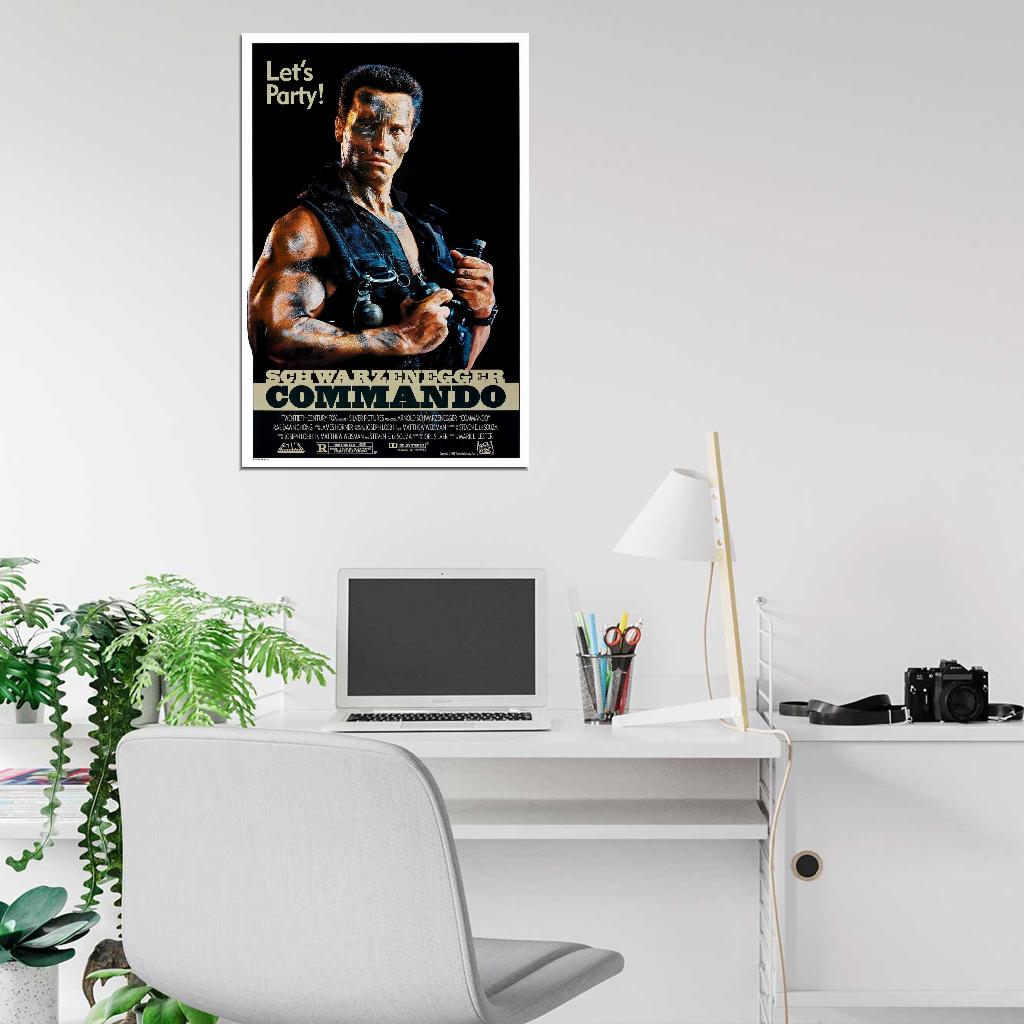 COMMANDO 1985 Terminator Predator Film Retro Movie Vintage Wall Poster