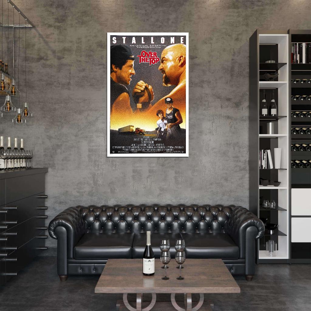 OVER THE TOP Sylvester Stallone ARM WRESTLING Film Retro Movie Vintage Wall Poster