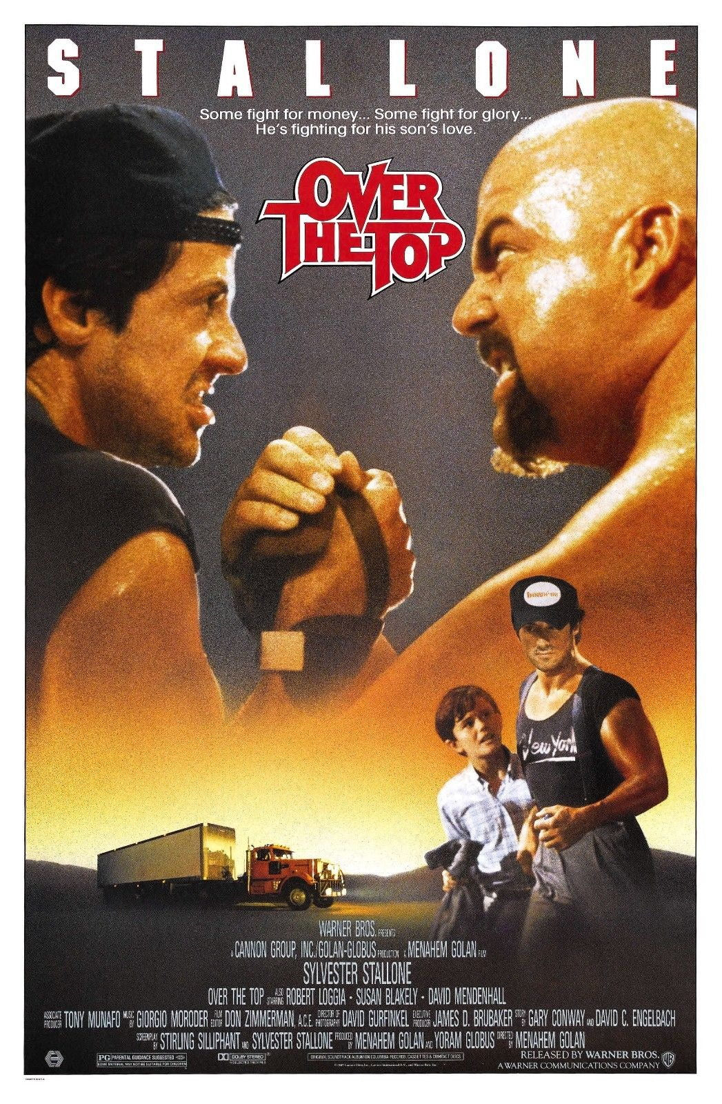 OVER THE TOP Sylvester Stallone ARM WRESTLING Film Retro Movie Vintage Wall Poster
