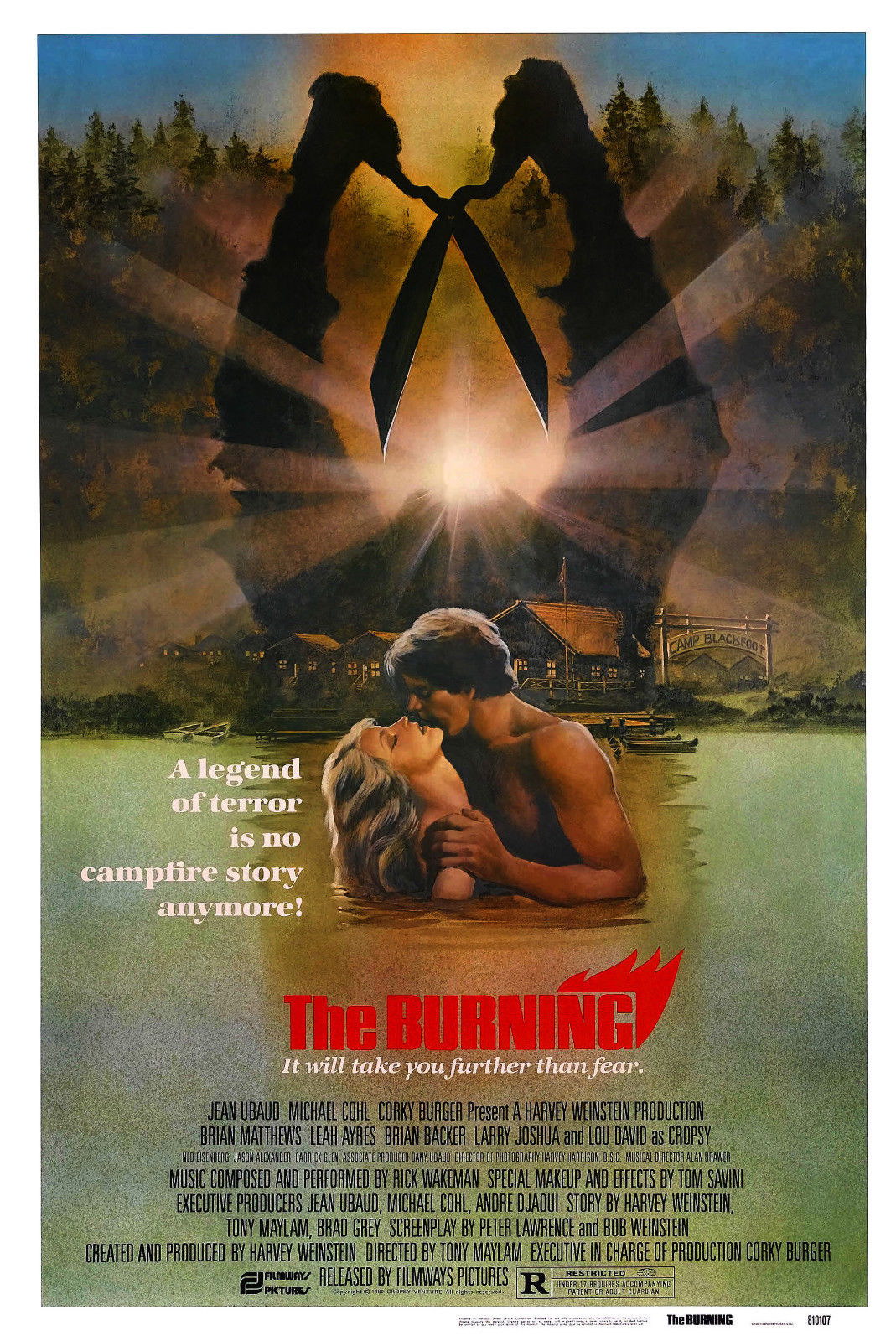 THE BURNING Horror Slasher Rare Film Retro Movie Vintage Wall Poster