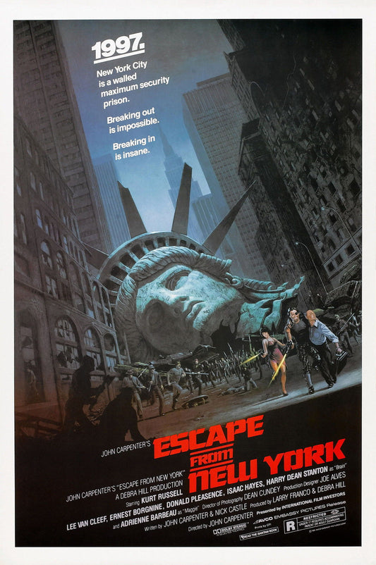 ESCAPE FROM NEW YORK Kurt Russell John Carpenter Film Retro Movie Vintage Wall Poster