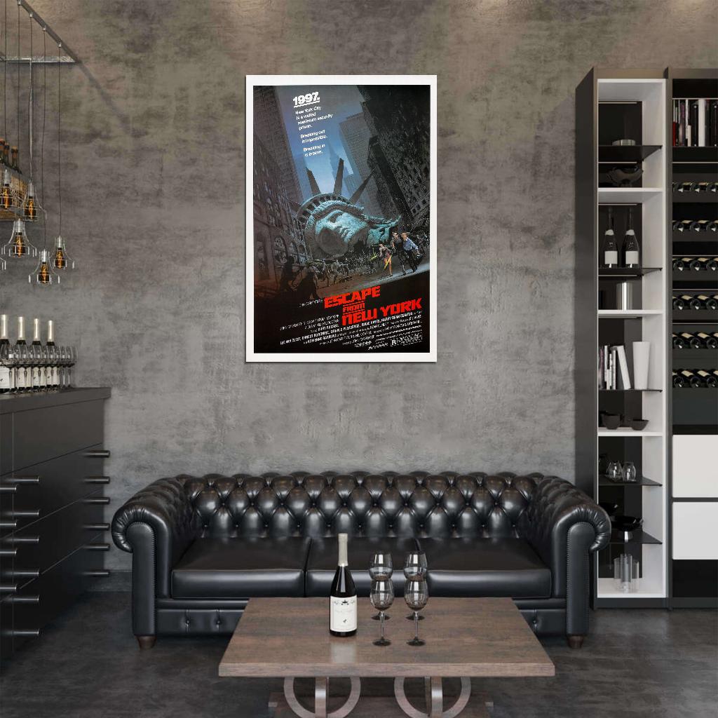 ESCAPE FROM NEW YORK Kurt Russell John Carpenter Film Retro Movie Vintage Wall Poster
