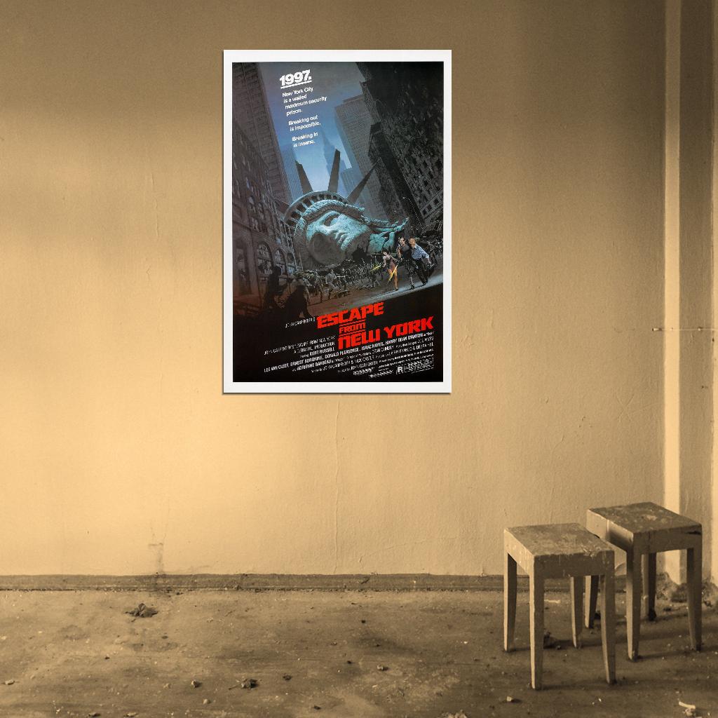 ESCAPE FROM NEW YORK Kurt Russell John Carpenter Film Retro Movie Vintage Wall Poster