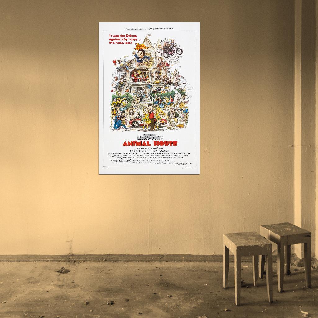 NATIONAL LAMPOON'S ANIMAL HOUSE John Belushi Film Retro Movie Vintage Wall Poster