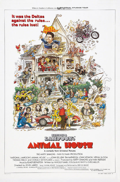 NATIONAL LAMPOON'S ANIMAL HOUSE John Belushi Film Retro Movie Vintage Wall Poster