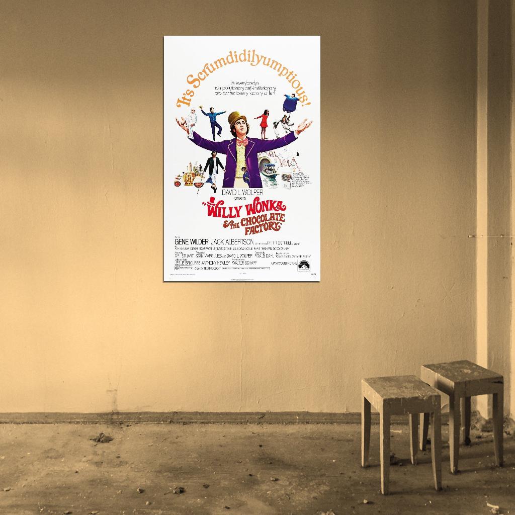 WILLY WONKA AND THE CHOCOLATE FACTORY Gene Film Retro Movie Vintage Wall Poster