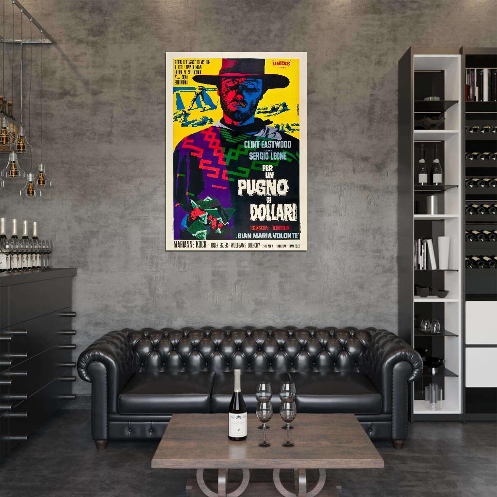 A FISTFUL OF DOLLARS Spaghetti Western Clint Film Retro Movie Vintage Wall Poster