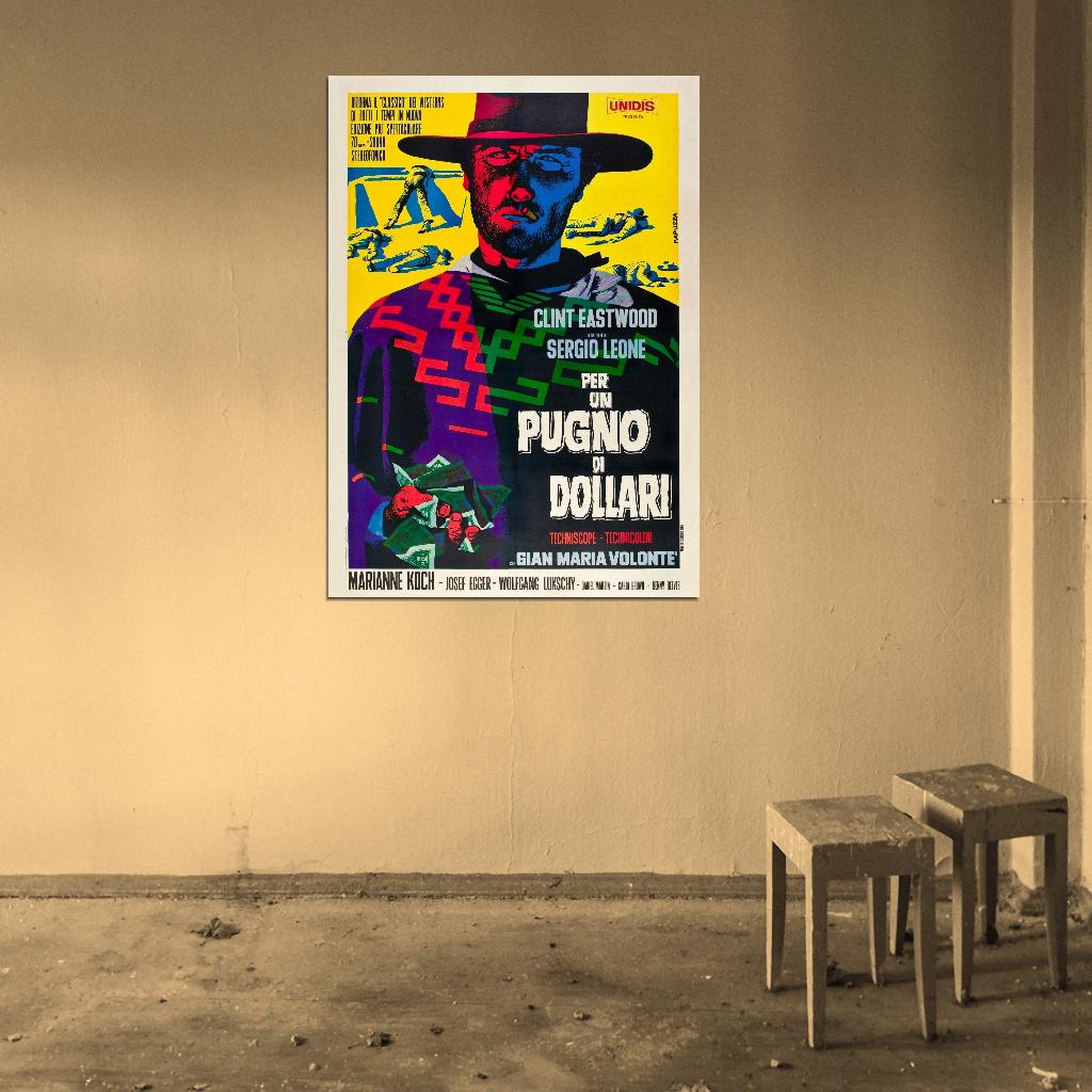 A FISTFUL OF DOLLARS Spaghetti Western Clint Film Retro Movie Vintage Wall Poster