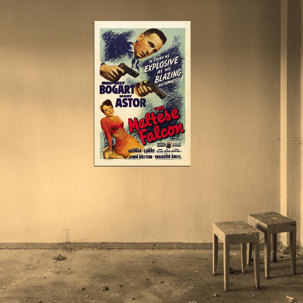 THE MALTESE FALCON Film Retro Movie Vintage Wall Poster
