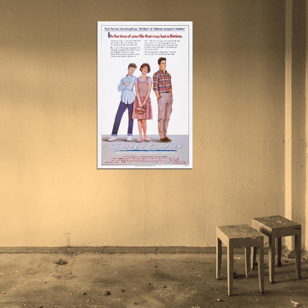 SIXTEEN CANDLES John Hughes Molly Ringwald Film Retro Movie Vintage Wall Poster