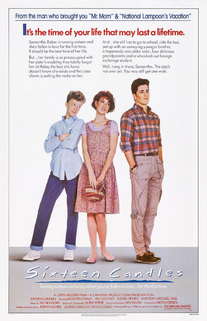 SIXTEEN CANDLES John Hughes Molly Ringwald Film Retro Movie Vintage Wall Poster