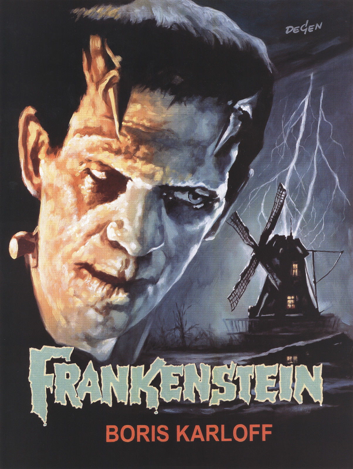 FRANKENSTEIN Vampires Universal Monsters Film Retro Movie Vintage Wall Poster