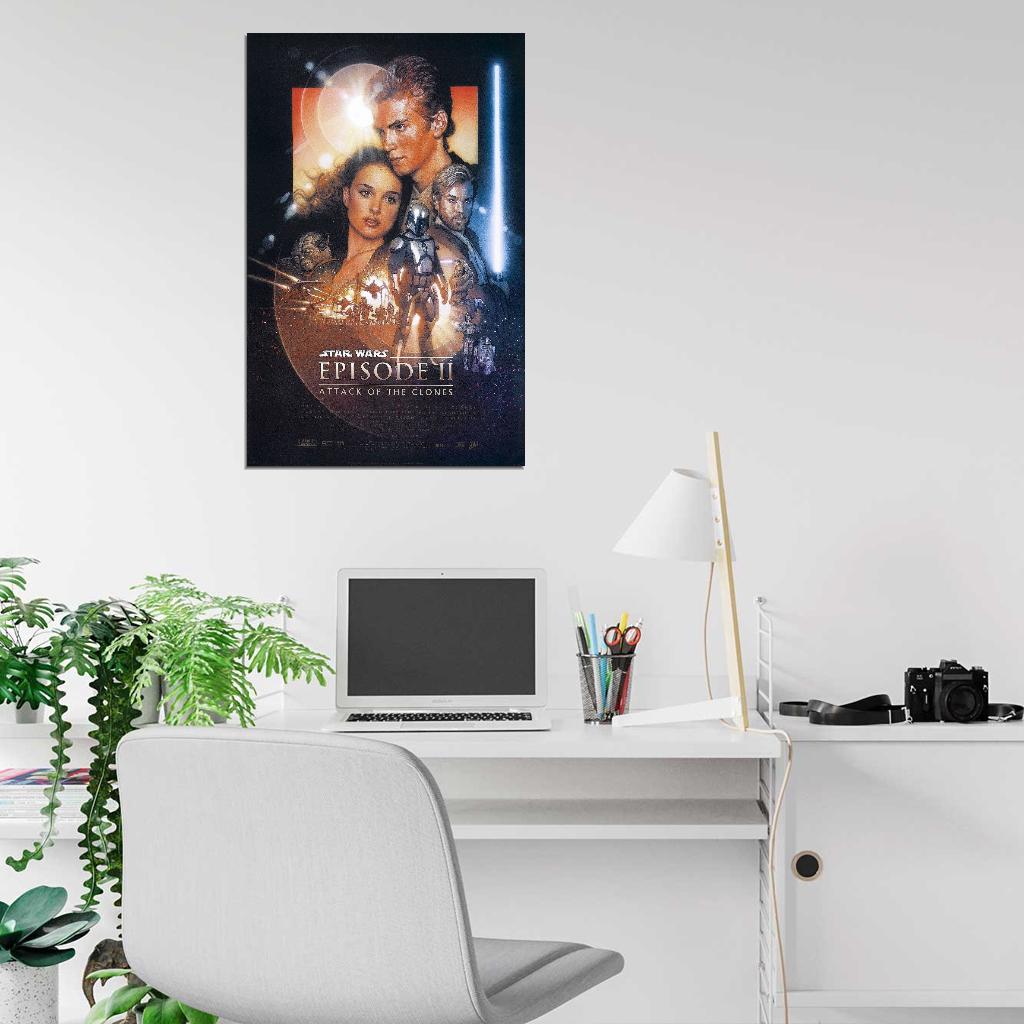 STAR WARS ATTACK OF THE CLONES Episode II Film Retro Movie Vintage Wall Poster