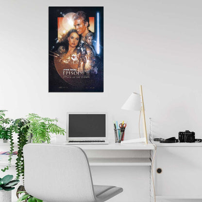 STAR WARS ATTACK OF THE CLONES Episode II Film Retro Movie Vintage Wall Poster