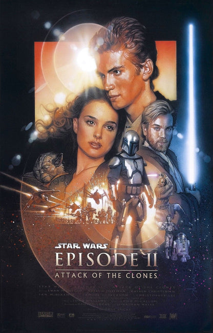 STAR WARS ATTACK OF THE CLONES Episode II Film Retro Movie Vintage Wall Poster