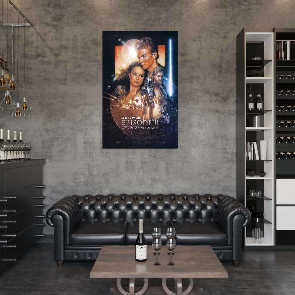 STAR WARS ATTACK OF THE CLONES Episode II Film Retro Movie Vintage Wall Poster