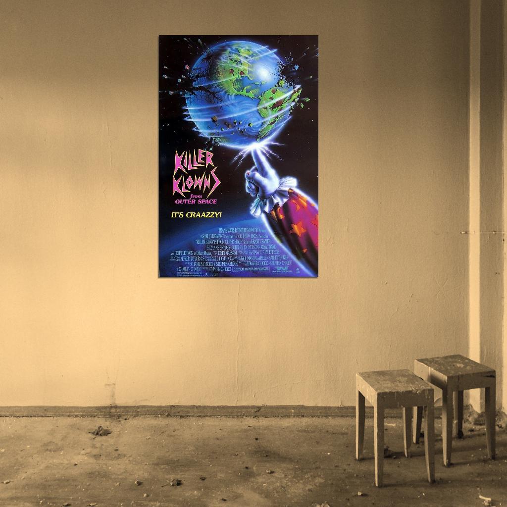 KILLER KLOWNS FROM OUTER SPACE Comedy Film Retro Movie Vintage Wall Poster