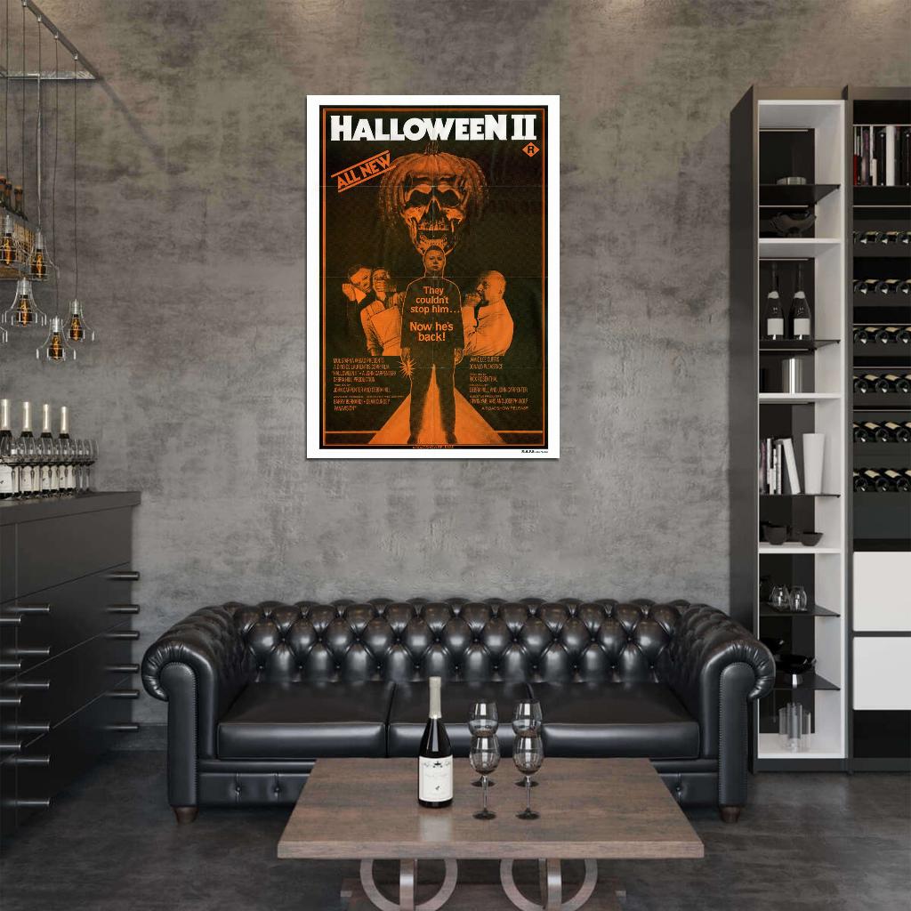 HALLOWEEN II RARE TV Ad Horror Film Retro Movie Vintage Wall Poster