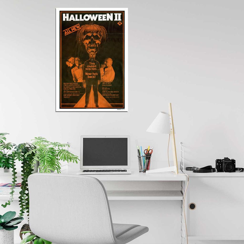 HALLOWEEN II RARE TV Ad Horror Film Retro Movie Vintage Wall Poster