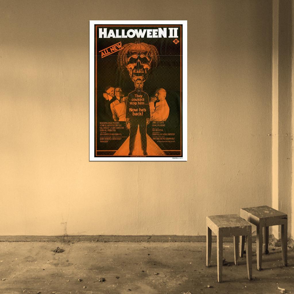 HALLOWEEN II RARE TV Ad Horror Film Retro Movie Vintage Wall Poster