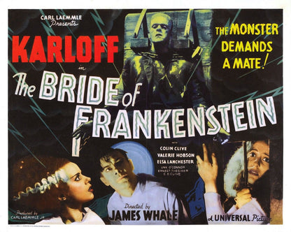 BRIDE OF FRANKENSTEIN Boris Karloff Universal Film Retro Movie Vintage Wall Poster