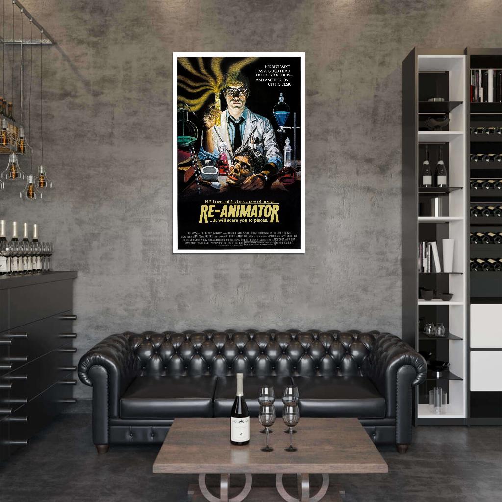 RE-ANIMATOR 1985 H.P. Lovecraft Film Retro Movie Vintage Wall Poster