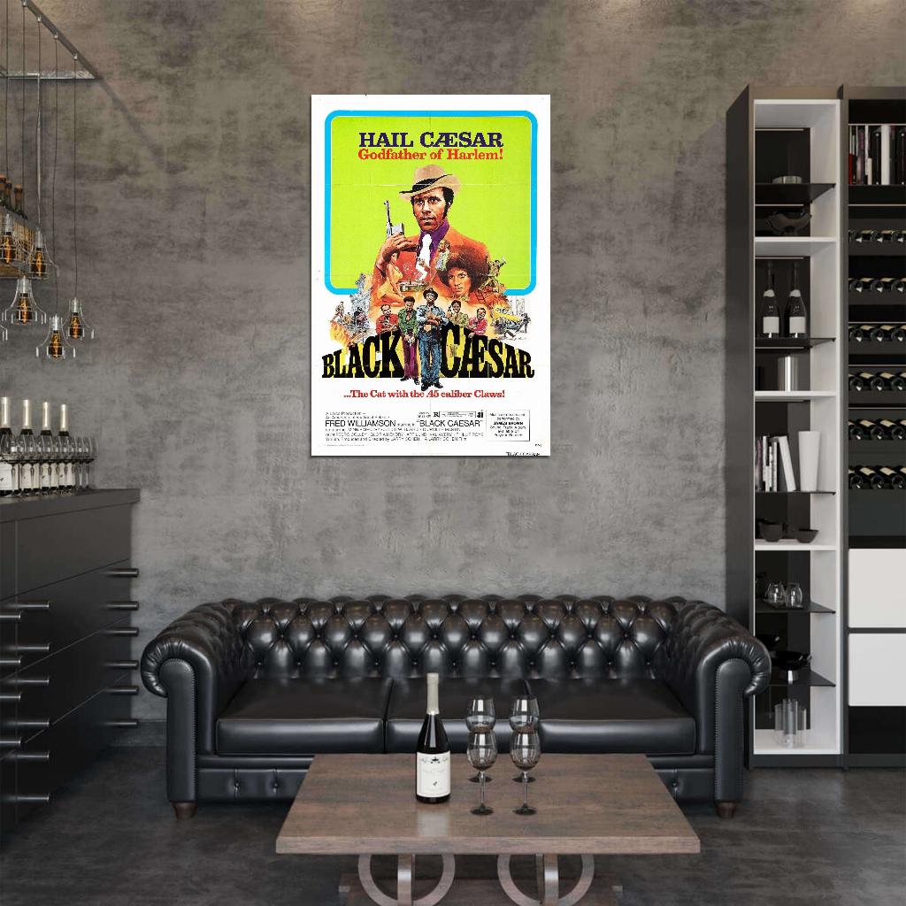 BLACK CAESAR Blaxploitation Fred Williamson Film Retro Movie Vintage Wall Poster