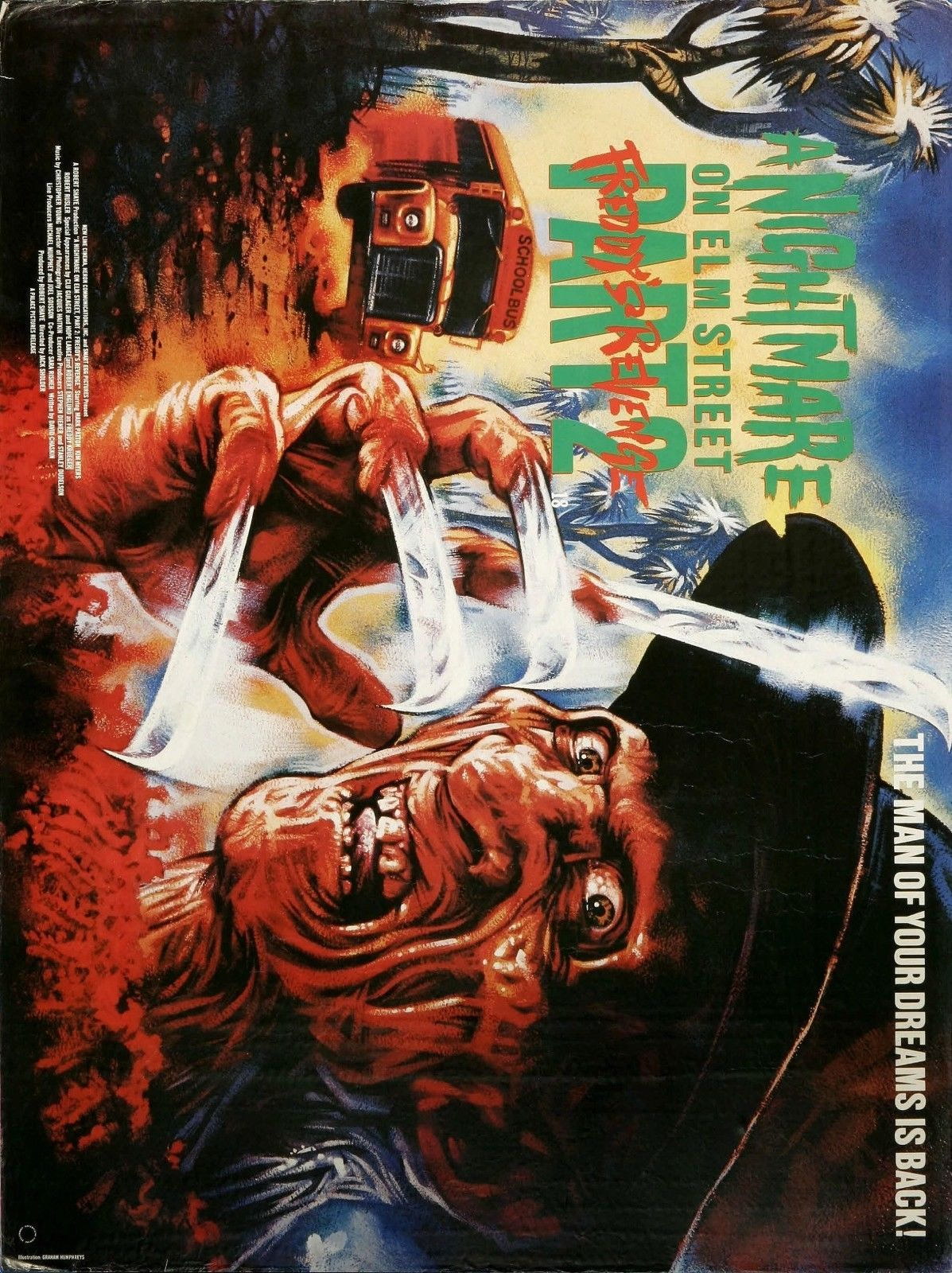 A NIGHTMARE ON ELM STREET 2 FREDDYS REVENGE Film Retro Movie Vintage Wall Poster