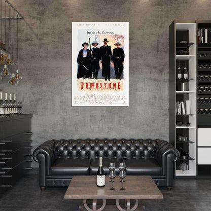 Tombstone Western Val Kilmer Kurt Russell Film Retro Movie Vintage Wall Poster