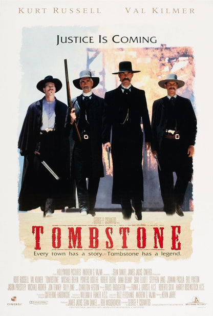 Tombstone Western Val Kilmer Kurt Russell Film Retro Movie Vintage Wall Poster