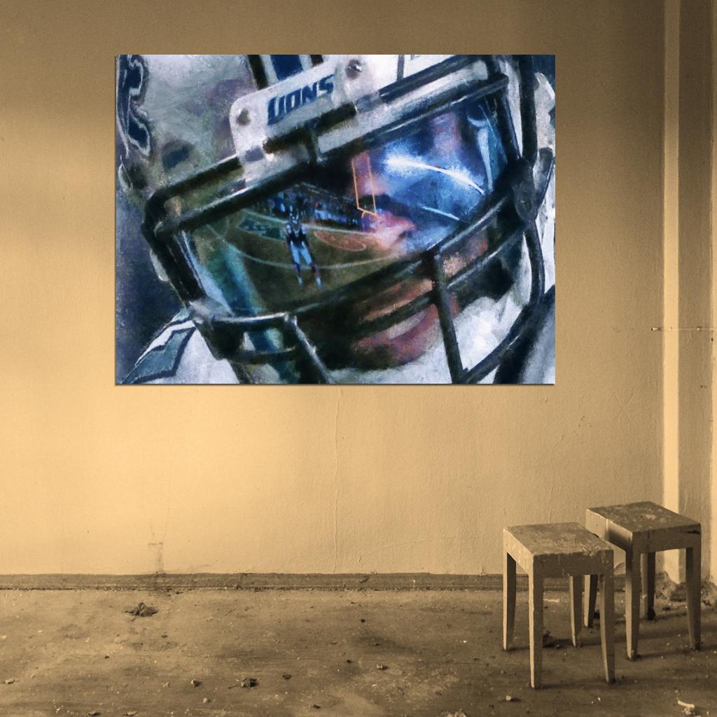 Calvin Johnson Painting Art Football Sport Wall Art Print Poster