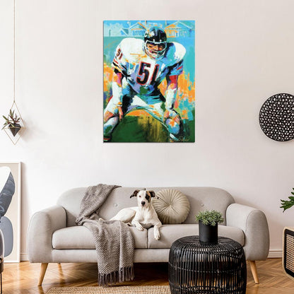 Richard Marvin Dick Butkus Painting Art Football Sport Wall Art Print Poster
