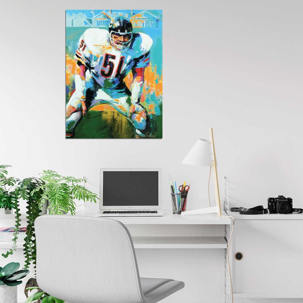 Richard Marvin Dick Butkus Painting Art Football Sport Wall Art Print Poster