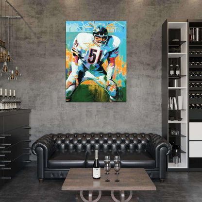 Richard Marvin Dick Butkus Painting Art Football Sport Wall Art Print Poster