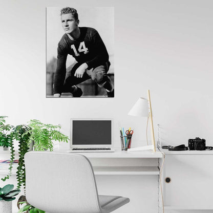 Donald Montgomery Hutson Classic Retro BW Football Sport Wall Art Print Poster