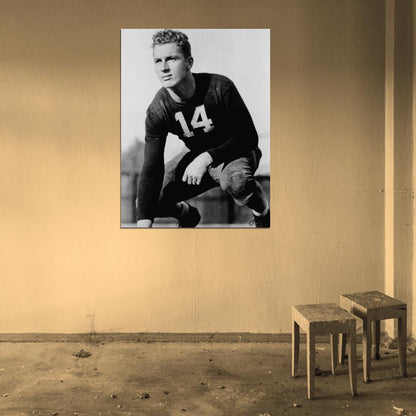 Donald Montgomery Hutson Classic Retro BW Football Sport Wall Art Print Poster