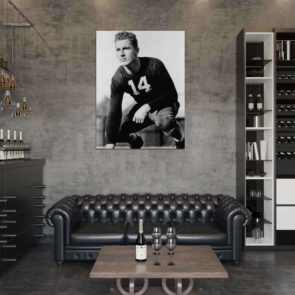 Donald Montgomery Hutson Classic Retro BW Football Sport Wall Art Print Poster
