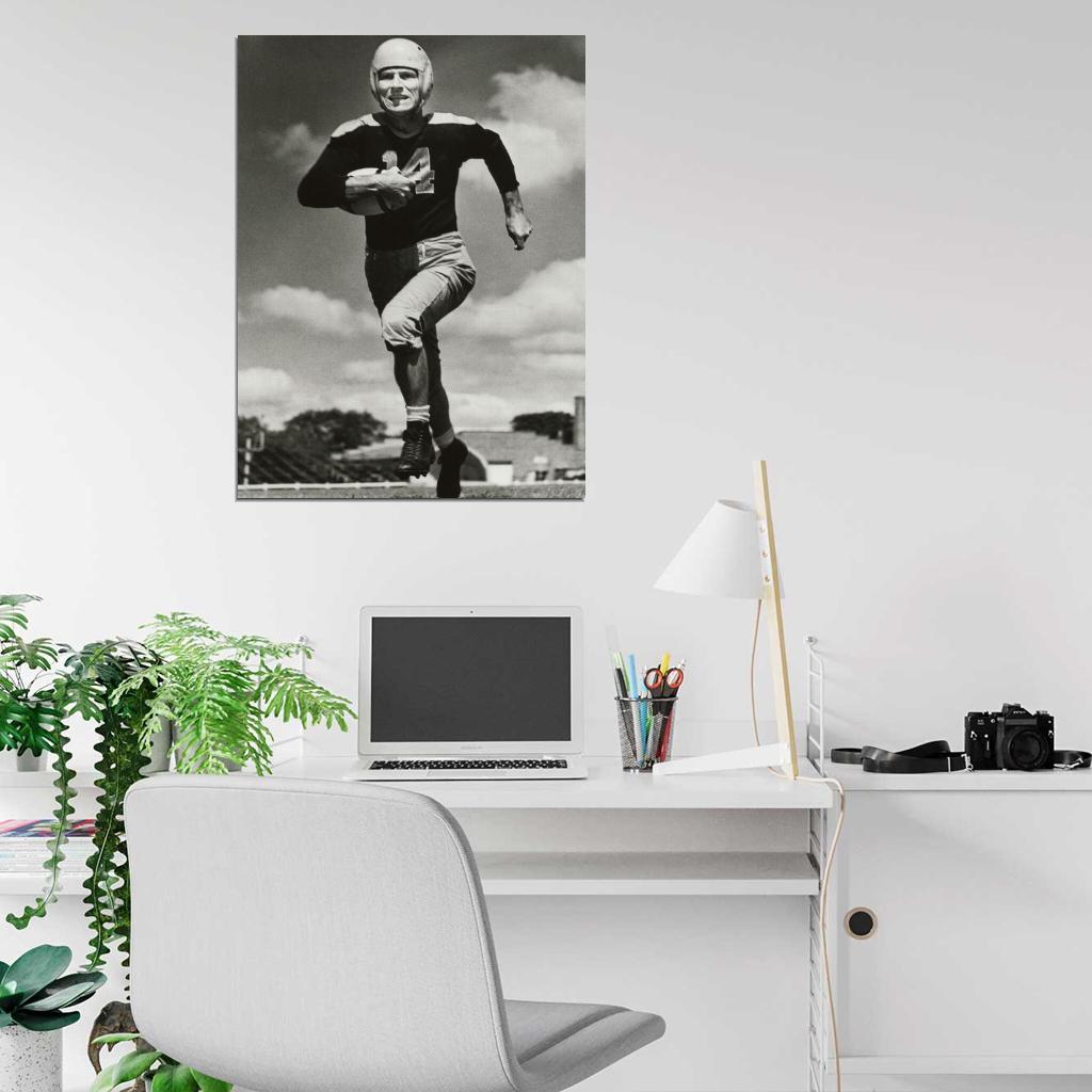 Donald Montgomery Hutson Classic Retro BW Football Sport Wall Art Print Poster
