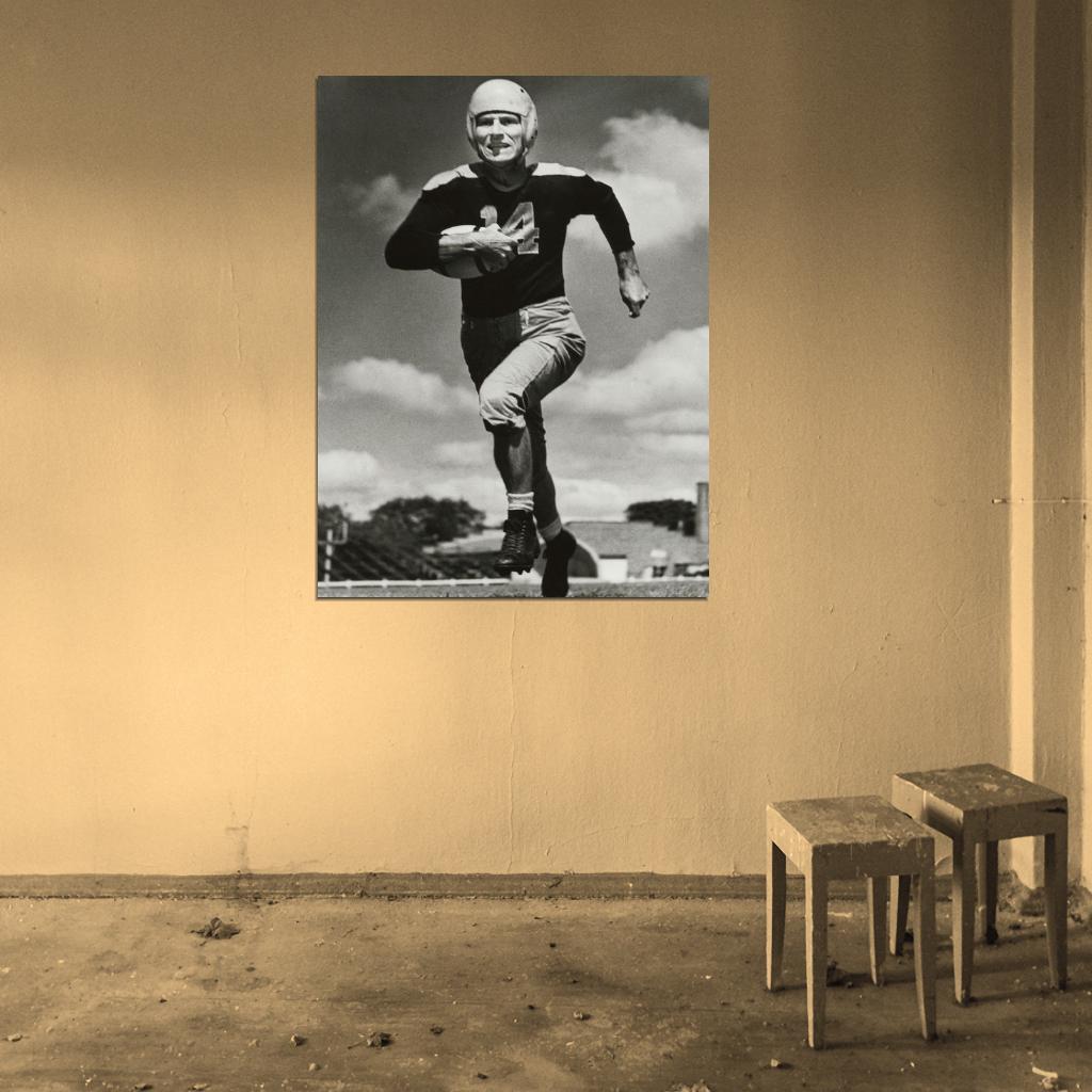 Donald Montgomery Hutson Classic Retro BW Football Sport Wall Art Print Poster