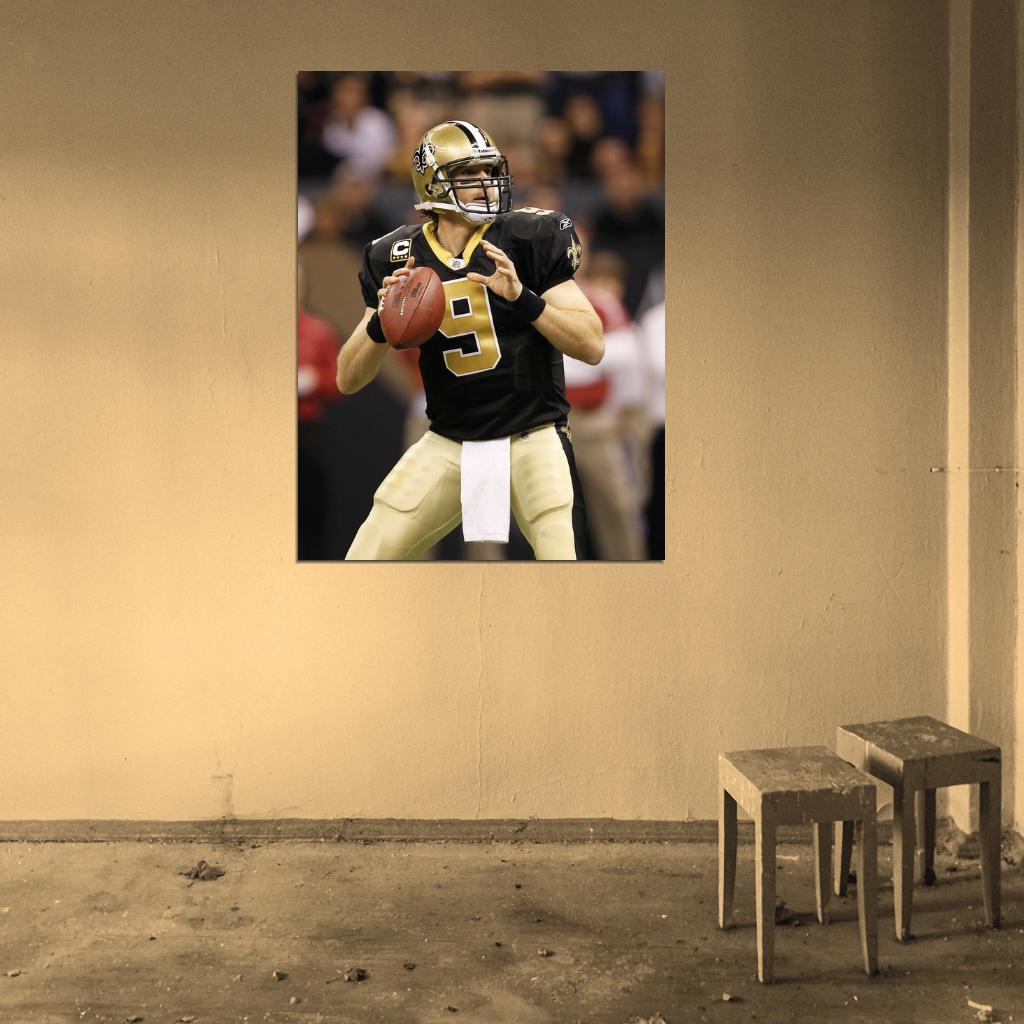 Drew Brees Football Sport Wall Art Print Poster