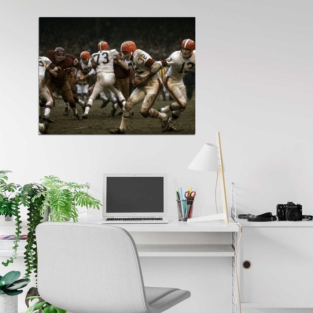 Jim Brown Classic Football Sport Wall Art Print Poster