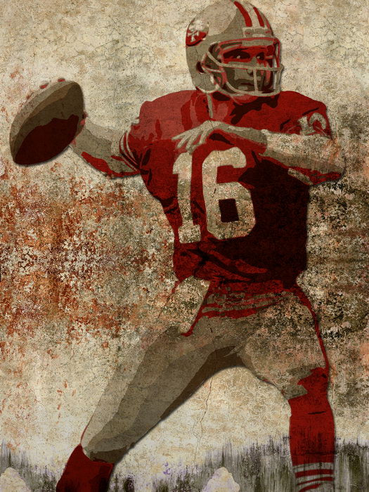 Joe Montana Painting Art Football Sport Wall Art Print Poster