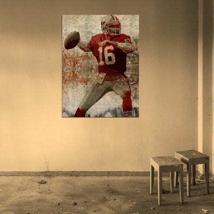 Joe Montana Painting Art Football Sport Wall Art Print Poster