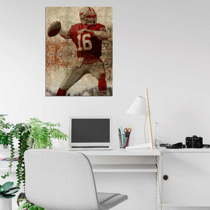 Joe Montana Painting Art Football Sport Wall Art Print Poster