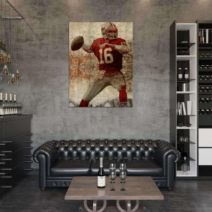 Joe Montana Painting Art Football Sport Wall Art Print Poster