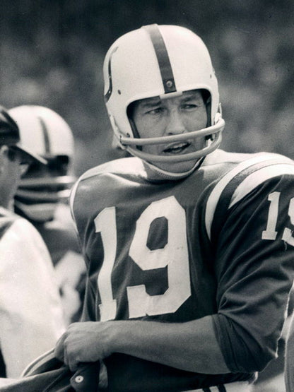 Johnny Unitas Baltimore Colts BW Football Sport Wall Art Print Poster